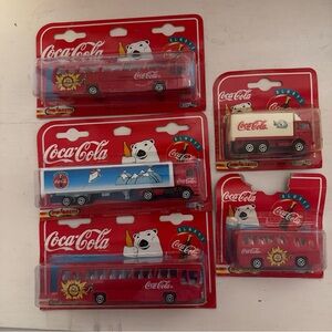 Vintage Rare MAJORETTE COCA COLA POLAR BEARS SEMI TRUCK Series 300 1997 Lot of 5